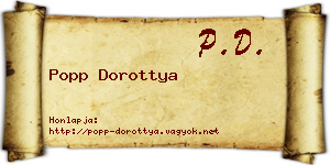 Popp Dorottya névjegykártya